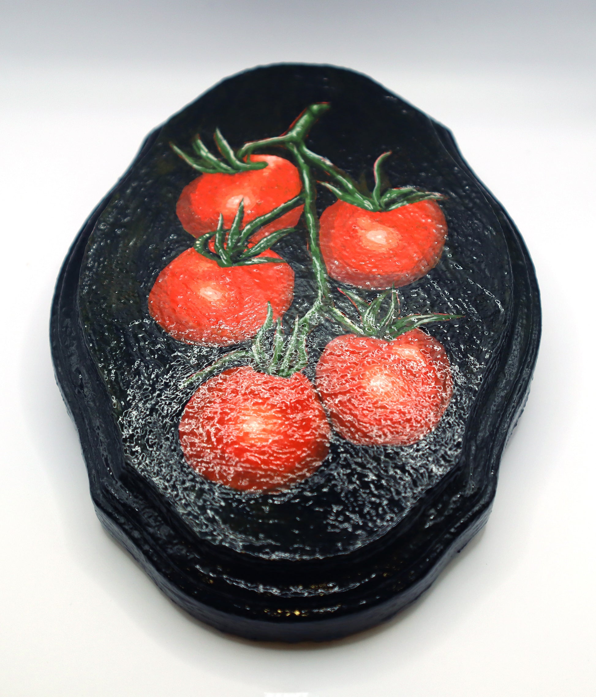 One more image of the mini tomatoes painting showing the gloss finish of the canvas